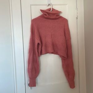 coral pink turtle neck